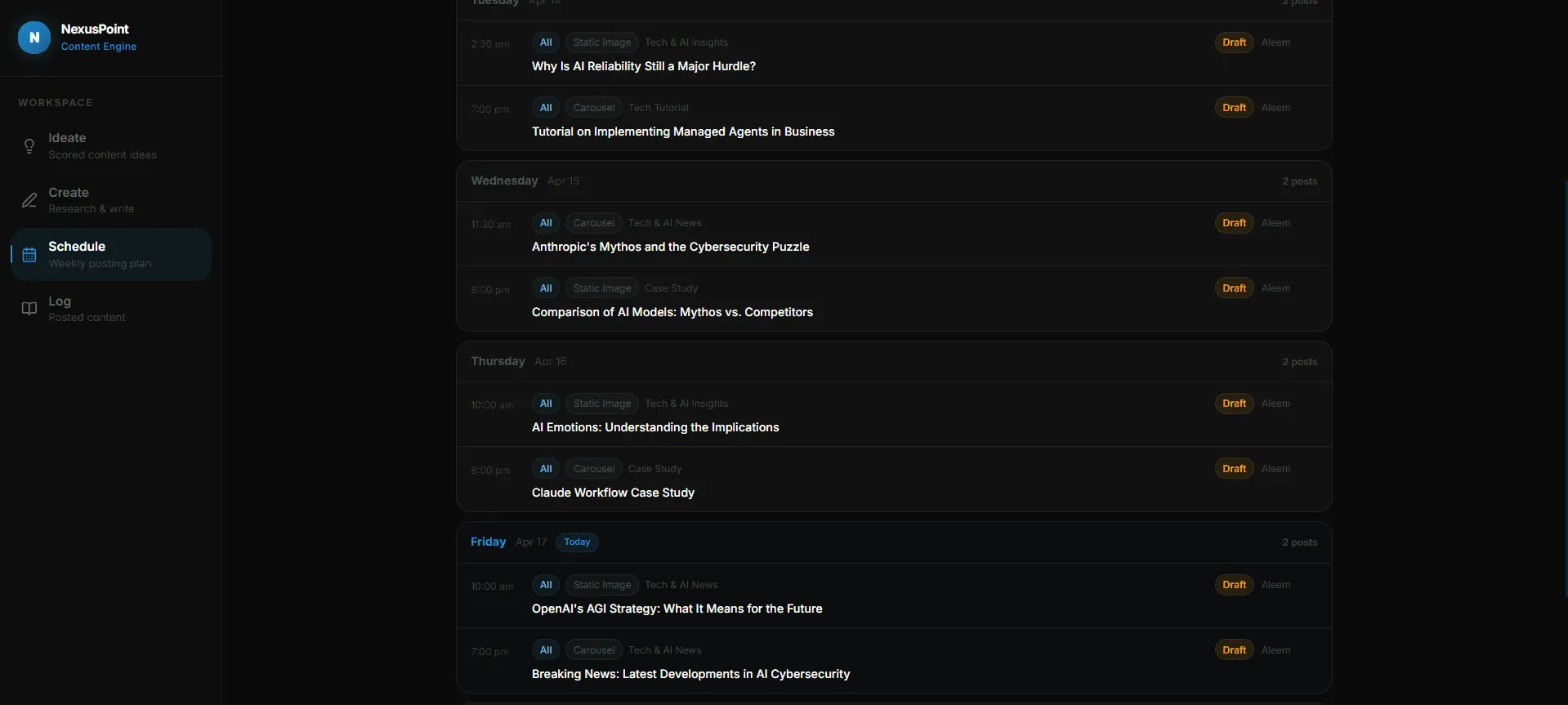Content Engine: detail 3